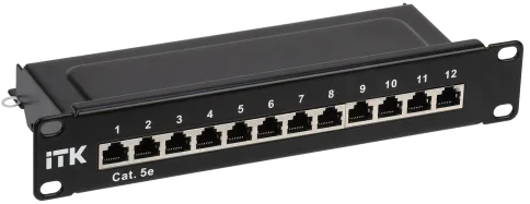 1U патч-панель кат.5E STP 12 портов 10" Dual IDC фото 1