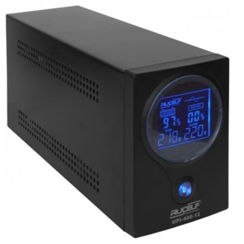 Источник бесперебойного питания RUCELF UPI - 400 - 12 - EL, Line - Interactive+, 400 ВА, входное напряжение без перехода на батареи: 140 - 275 В, внешнее количество АКБ 1 шт., 320 х 100 х 150 мм фото 1