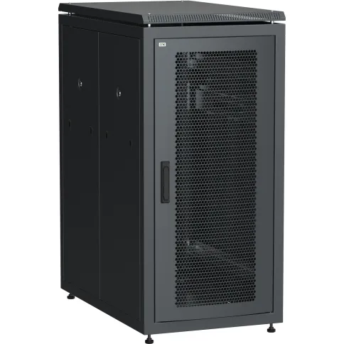 Шкаф сетевой 19" LINEA N 24U 600х1000 мм перфорированные двери черный фото 1