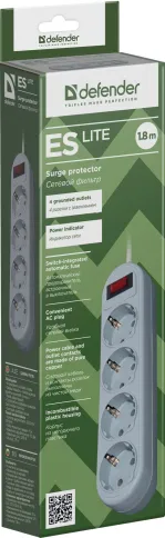 Defender ES 1.8 Lite (1.8 м, 4 розетки) фото 2