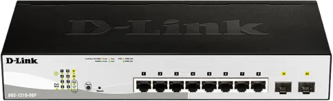 Коммутатор/ Настраиваемый L2 PoE-коммутатор, 8x1000Base-T PoE, 2х1000B фото 1