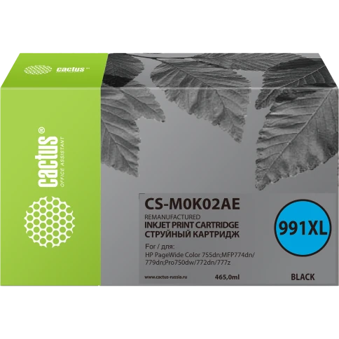 Картридж струйный Cactus CS-M0K02AE 991XL черный (465мл) для HP Pag фото 1