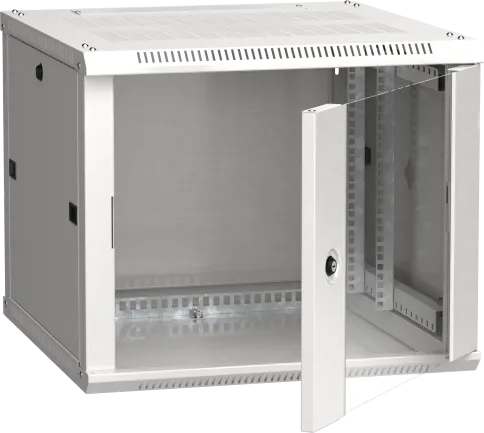 19" настенный шкаф  6U 600x600 стекл. передняя дверь, серый (плоск. уп фото 2