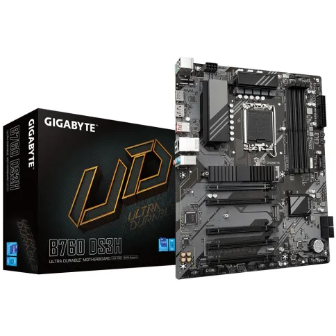 Материнская плата/ MB GIGABYTE INTEL B760 s1700, 4xDDR5(192GB), HDMI 2.0/DP, 1xPCIe 4.0x16, 4xPCIe 3.0x16, 1xLAN, 4xSATA 6Gb/s, 2xM.2, 1xUSB-C, 1xUSB 3.2, 4xUSB 2.0, 1xPS/2, ATX фото 1