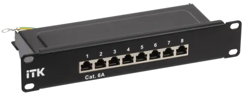 ITK 1U патч-панель кат.6A STP 8 портов 10"" Dual IDC фото 1