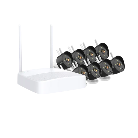 Система видеонаблюдения/ Tenda K8W-3TC Система видеонаблюдения, 8 цилиндрических уличных IP-камеры CT6 и видеорегистратор, 2304x1296, 30 кадр./сек, CMOS, 3Мп, PoE, ночная съемка, датчик движения, IP66 фото 1