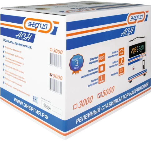 Стабилизатор  АСН- 5000  ЭНЕРГИЯ с цифр. дисплеем/ Stabilizer ASN-5000 фото 9