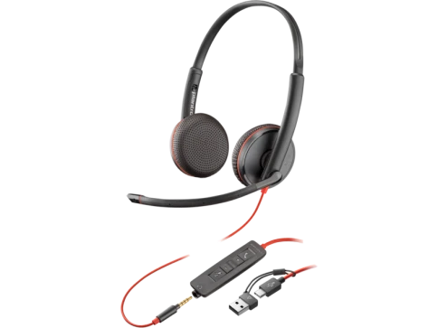 Гарнитура проводная/ Poly Blackwire 3225 Stereo USB-C Headset +3.5mm P фото 1