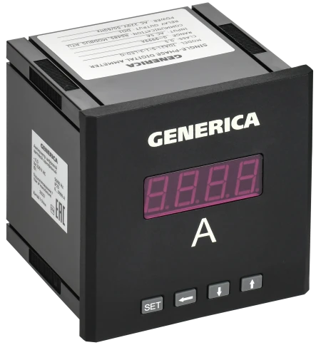 Амперметр цифр. щит. 1-ф. DO RS-485 96х96 LED GENERICA фото 1