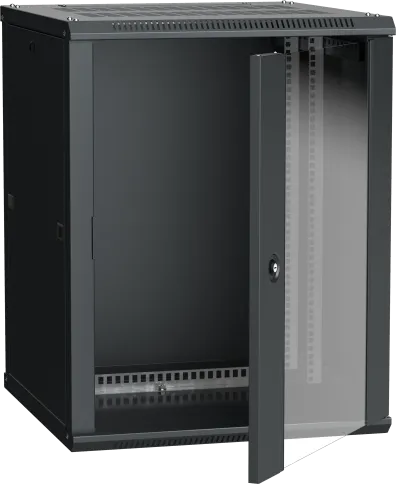 Шкаф LINEA W 18U 600x600 мм дверь стекло, RAL9005 фото 1