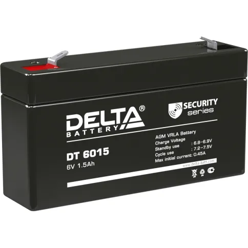 Батарея DELTA серия DT, DT 6015, напряжение 6В, емкость 1.5Ач (разряд фото 1