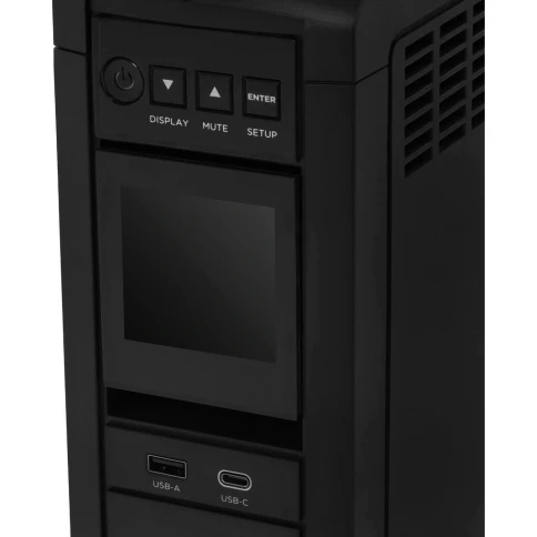 Источник бесперебойного питания/ UPS Line-Interactive CyberPower CP1600EPFCLCD 1600VA/1000W USB/RS-232/RJ11/45/USB/SNMPslot  charger A/С (6 EURO), с чистым синусом при работе от АКБ фото 5