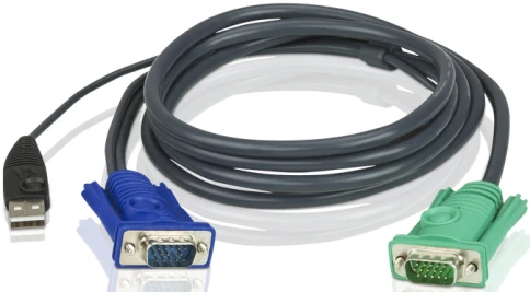 Кабель KVM USB "гидра" 1.8м SHD15M/USB A(M)--SPHD15M(G)/ATEN/ CABLE HD15M/USB A(M)--SPHD15M 1.8m фото 1