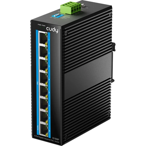 Промышленный коммутатор/ 8-Port Aluminum Industrial PoE+ Switch, 1000Mbps 8-Port RJ45,... фото 1