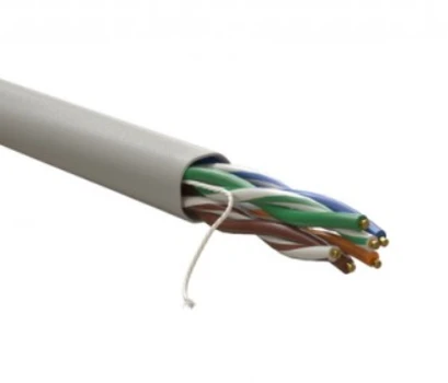 Кабель информационный U/UTP категория 5е 4х2х24AWG(0,50мм) 305м (медь) PVC нг(А)-LS solid серый WRLine фото 1