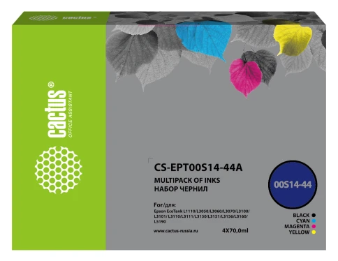 Чернила Cactus CS-EPT00S14-44A 103 многоцветный набор 4x70мл для Ep фото 1