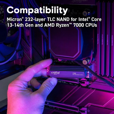 Твердотельный накопитель Crucial T705 4TB PCIe Gen5 NVMe M.2 SSD... фото 7