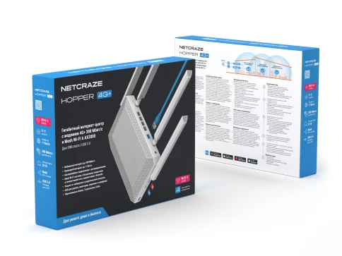 Маршрутизатор/ Netcraze Hopper 4G+ Гигабитный интернет-центр с модемом 4G+, двумя... фото 6