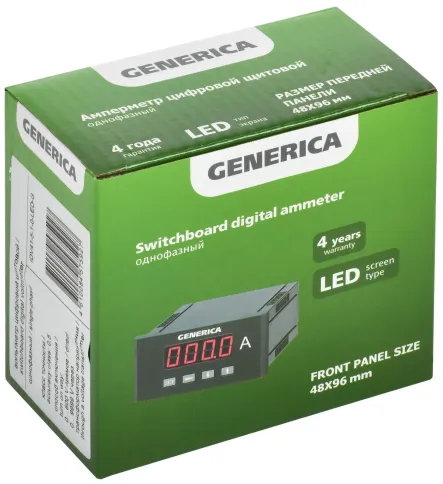 Вольтметр цифр. щит. 1-ф. 48х96 LED GENERICA фото 1