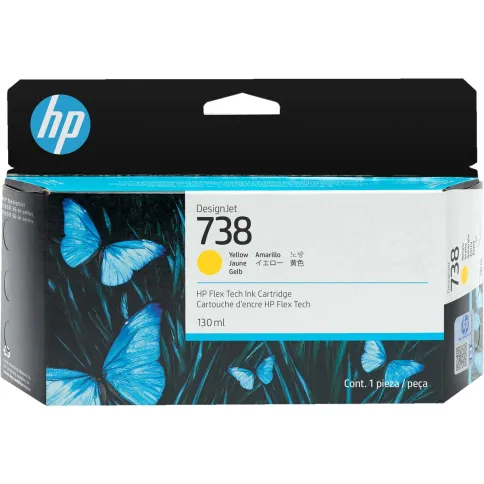 Картридж HP 738 130-ml 498N7A Yellow DesignJet Ink Cartridge фото 1