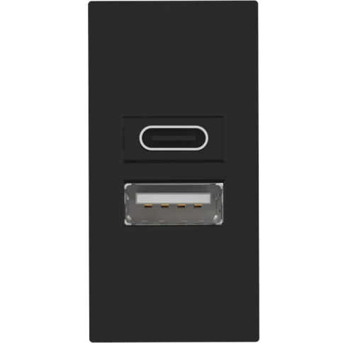 Donel USB зарядное устройство, 2.1A, Type A + C, 1 мод., черн. (22.5х4 фото 1