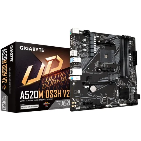 Материнская плата/ MB GIGABYTE AMD A520 sAM4, 4xDDR4(128GB), HDMI 2.1/DP, 1xPCIe 3.0x16, 1xPCIe 3.0, 1xLAN, 4xSATA 6Gb/s, 1xM.2, 4xUSB 3.2, 4xUSB 2.0, 1xPS/2, mATX фото 4