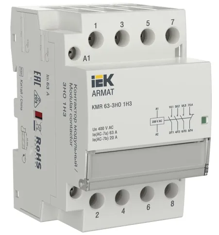 ARMAT Контактор модульный KMR 63А 230В AC 3НО 1НЗ IEK фото 1