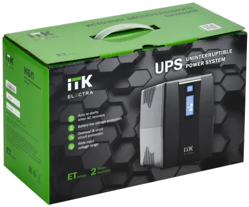 ITK ELECTRA ET ИБП 800ВА/480Вт с АКБ 1х9AH USB Schuko фото 2