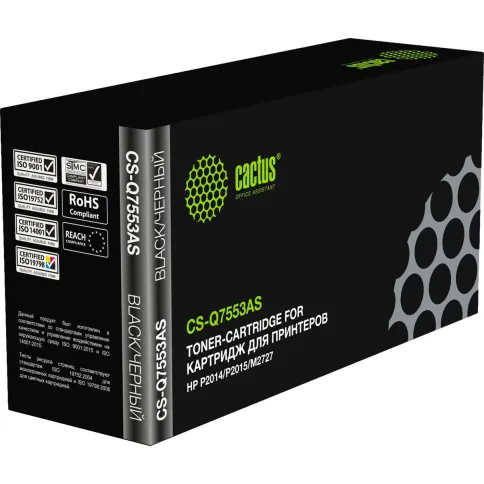 -/ Картридж лазерный Cactus CS-Q7553AS Q7553A черный (3000стр.) для HP P2014/P2015/M2727 фото 4