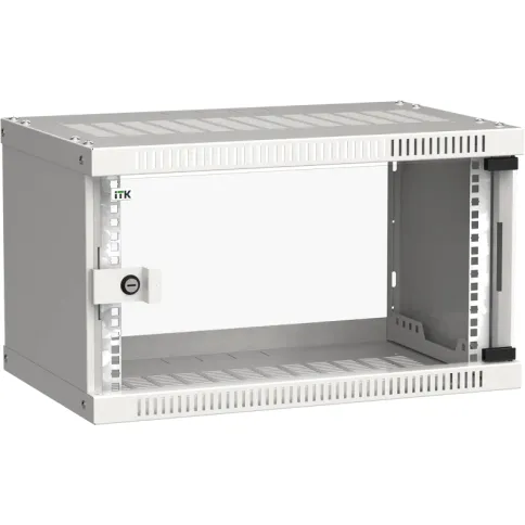 Шкаф LINEA WE 6U 600x450мм дверь стекло серый фото 1