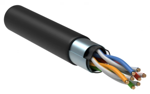 Кабель информационный F/UTP категория 5е 4x2х24AWG(0,51мм) 305м (медь) LSZH нг(А)-HF solid черный ITK фото 1