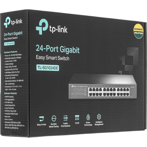 Коммутатор/ 24-Port Gigabit Easy Smart Switch, 24 10/100/1000Mbps RJ45 ports,... фото 8