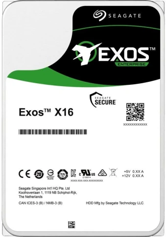 Жесткий диск/ HDD Seagate SATA 14Tb Exos X16 6Gb/s 7200 256Mb  OFFICIA фото 1