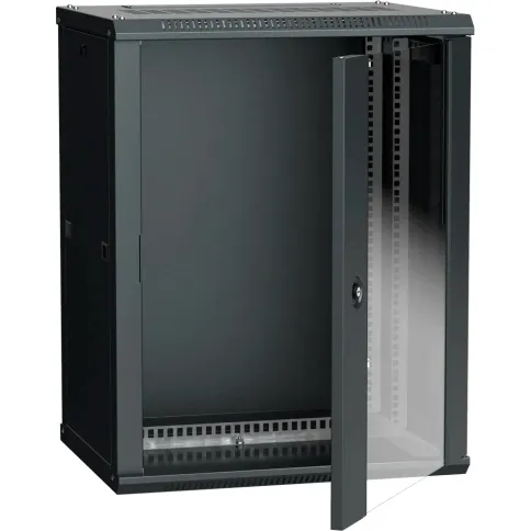 Шкаф LINEA W 15U 600x450 мм дверь стекло, RAL9005 фото 1