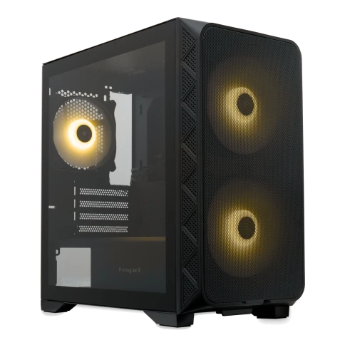 Корпус без блока питания/ Case HSPD M321, Mesh Mini-tower, Black, slid фото 1