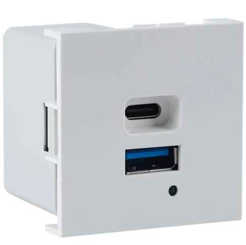Donel USB зарядное устройство, 3A , 65W, Type A + C, 2 мод., бел. (45х фото 1