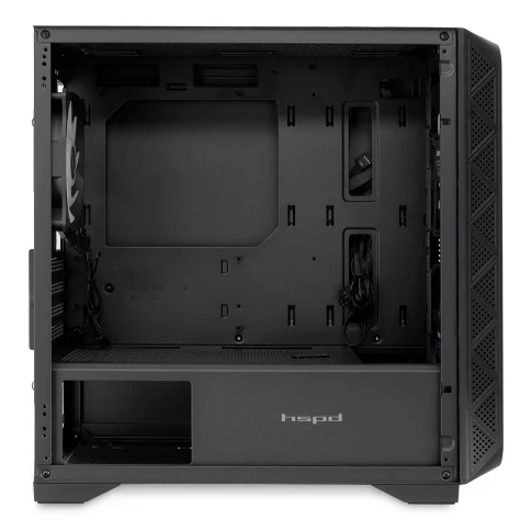 Корпус без блока питания/ Case HSPD M321, Mesh Mini-tower, Black, slid фото 6