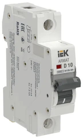 ARMAT Авт. выкл. без тепл. расц. M10N-MA 1P D 10А IEK фото 1