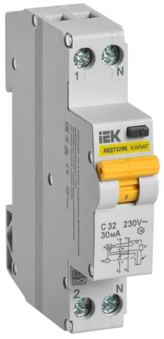 Выкл. авт. диф. тока АВДТ32МL С32 30мА KARAT IEK фото 1