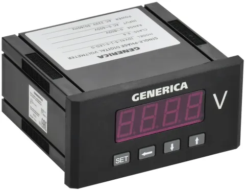 Вольтметр цифр. щит. 1-ф. 48х96 LED GENERICA фото 2
