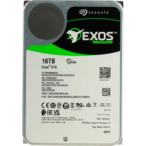 Жесткий диск/ HDD Seagate SATA 16Tb Exos X18 6Gb/s 7200 256Mb OFFICIAL фото 1