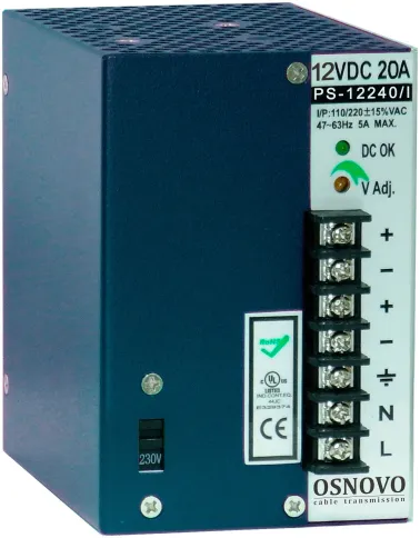 Блок питания/ OSNOVO Промышленный блок питания. DC12V, 20A (240W). Диа фото 1
