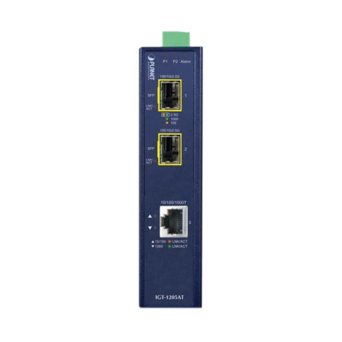 медиа конвертер/ PLANET IP30 Industrial 10/100/1000T to 2-Port 100/1000X SFP... фото 2