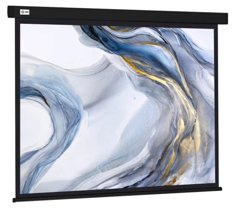 Экран Cactus 180x180см Wallscreen CS-PSW-180X180-BK 1:1 настенно-потолочный рулонный черный фото 1