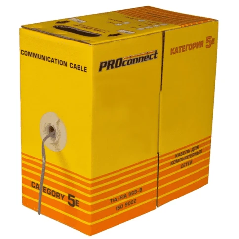 Кабель информационный F/UTP категория 5е 4х2х24AWG(0,48мм) 305м (медь) PE OUTDOOR solid черный (01-0154) PROCONNECT фото 1