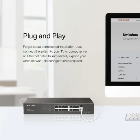 Коммутатор/ 16-Port Gigabit Desktop/Rackmount Switch фото 7