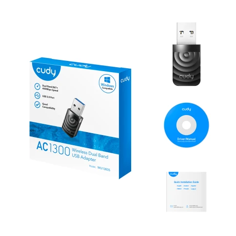 Адаптер Wi-Fi/ 1300Mbps High Gain Wi-Fi USB 3.0 Adapter, 802.11ac/a/b/g/n,... фото 4