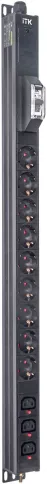 ITK BASE PDU PV1111 18U 1ф 16А 9SCHUKO 3C13 2,6м SCHUKO фото 1