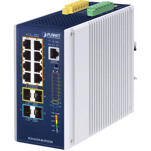 коммутатор/ PLANET IGS-6329-8UP2S2X IP30 DIN-rail Industrial L3 8-Port фото 1