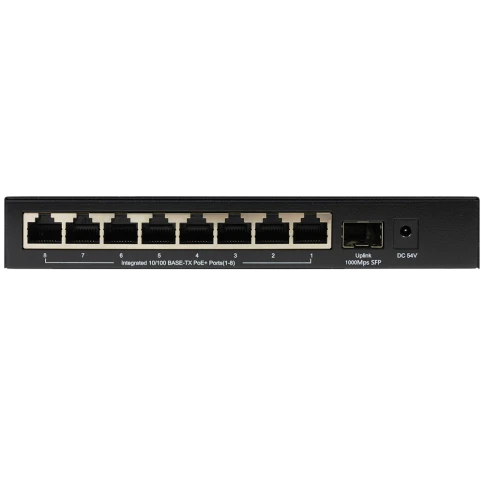 Коммутатор/ Unmanaged Switch 8x100Base-TX PoE, 1x1000Base-X SFP, PoE Budget 80W,... фото 1